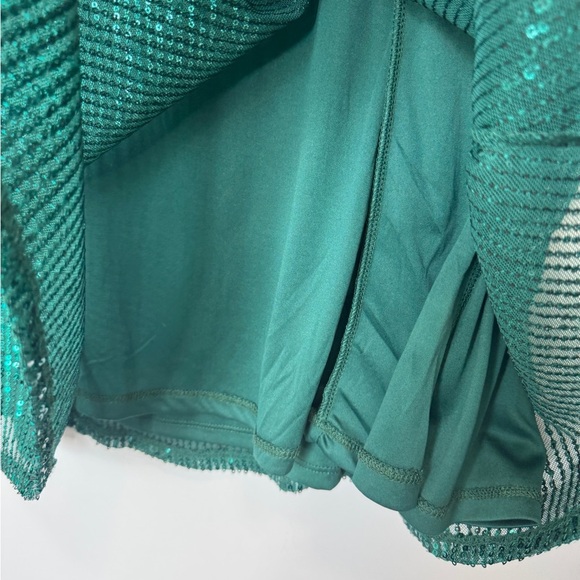 Addition Elle Sequin Mini Skirt Emerald Green - Picture 9 of 11